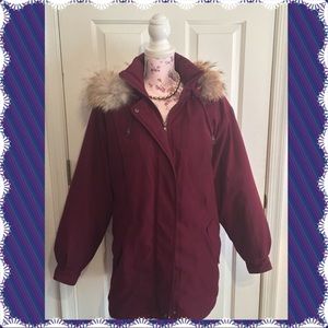 Burgundy Winter Jacket by Jaqueline Ferrer